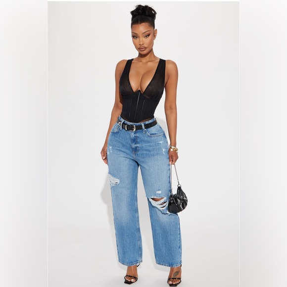 Sheer Mesh Corset Bodysuit NWT - Picture 4 of 4